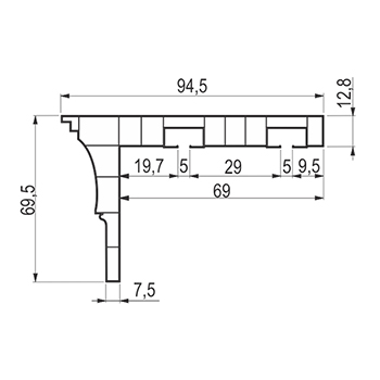 Plafonska dvokanalna garnišna sa maskom (hrast)