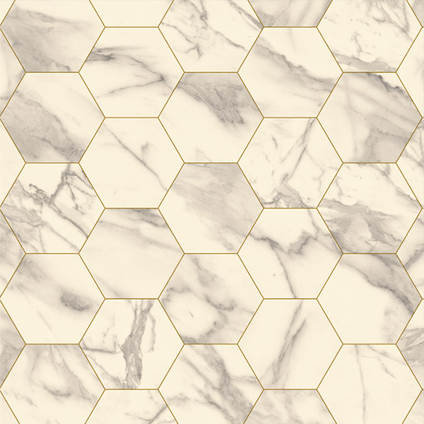 Vinil Iconik 260 Marble Bianco Hexagon Gold